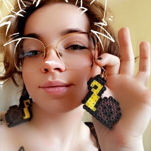 Slow Chaos Pixel Snail Earrings